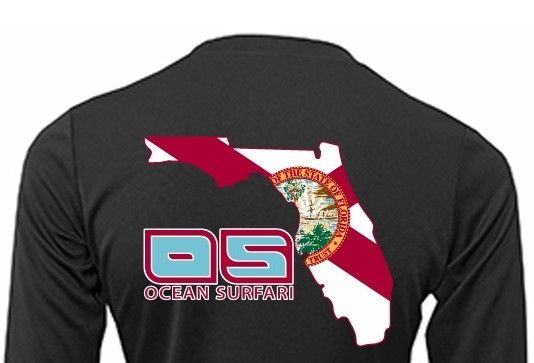 OS PCB SPF 50+ Performance Men&#39;s LS FL Flag Black