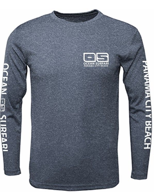 OS PCB SPF 50+ Performance Men&#39;s LS Heather Navy