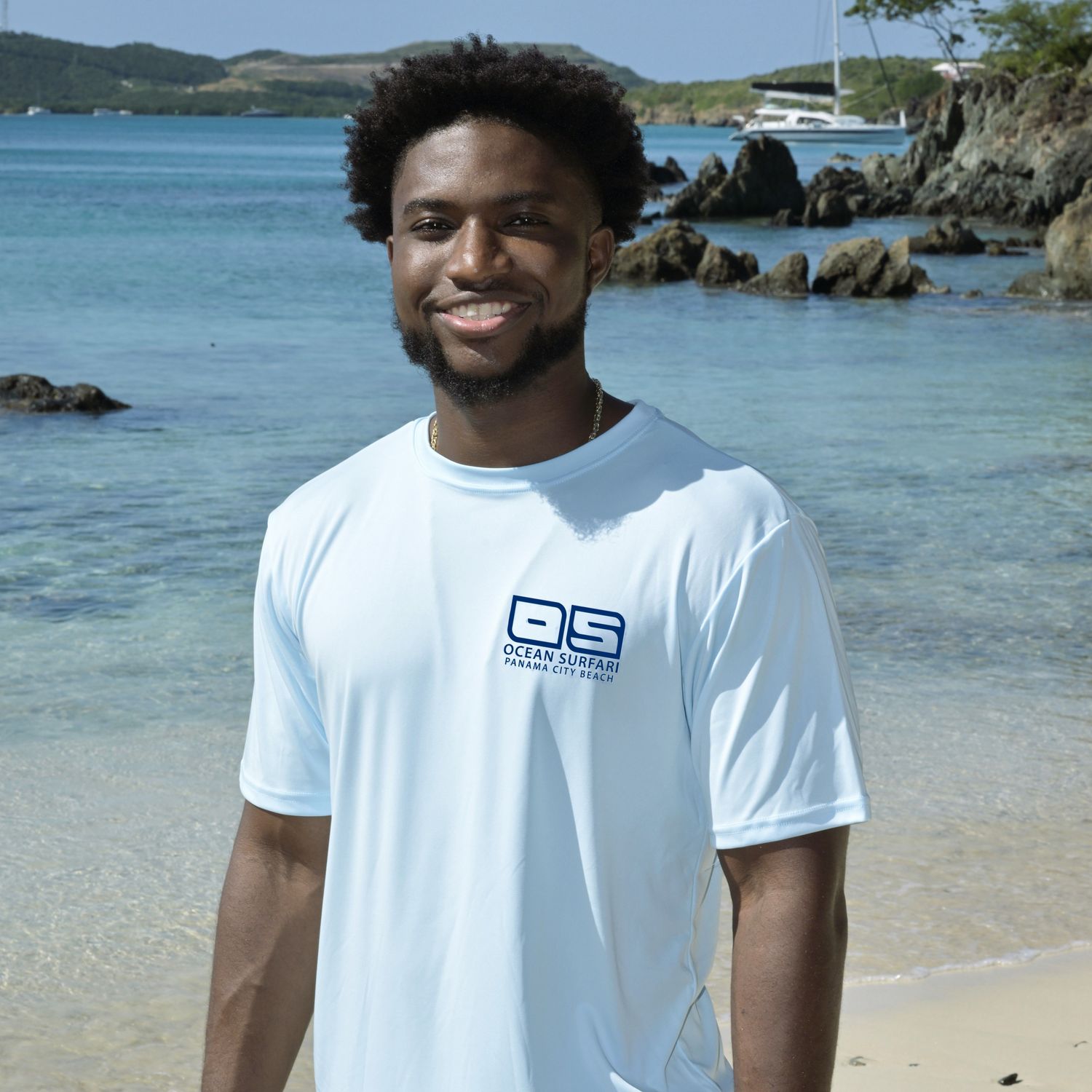 OS PCB SPF 50+ Performance Men&#39;s SS Ice Blue