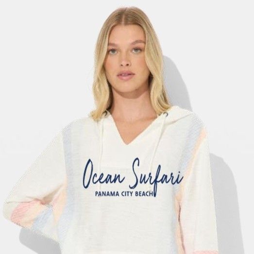 Ladies PCB Texture Baja Hoodie Sunset Stripe