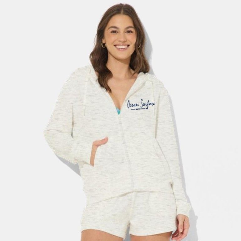 Ladies PCB Cloud Fleece Full Zip Icy Heather