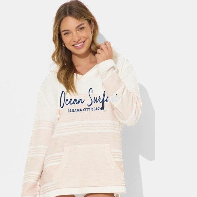 Ladies PCB Printed Ombre Baja Hoodie Beach Tan