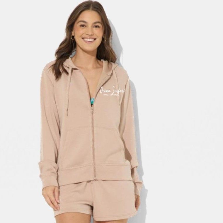 Ladies PCB Cloud Fleece Full Zip Nude