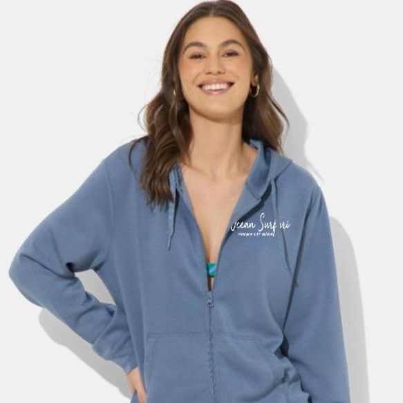 Ladies PCB Cloud Fleece Full Zip Blue Jean