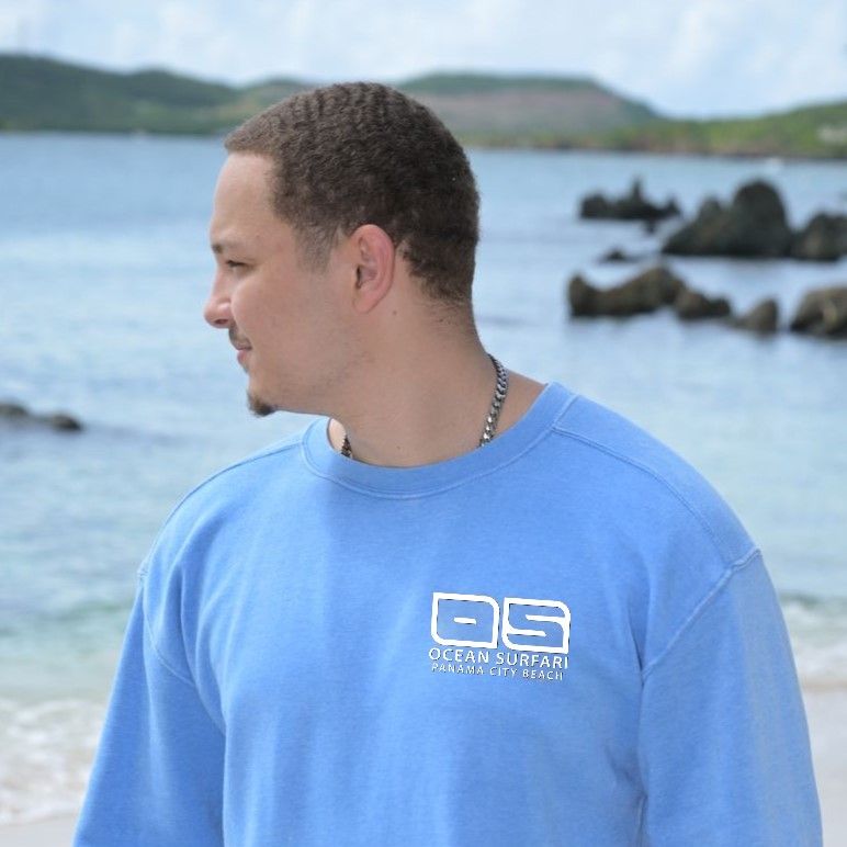 Men&#39;s PBC Burnout Crewneck Capri Blue