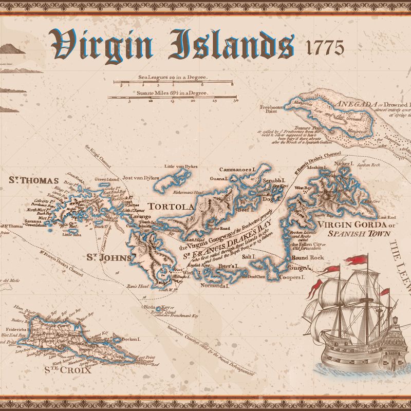 VI Map Towel/Beach Blanket