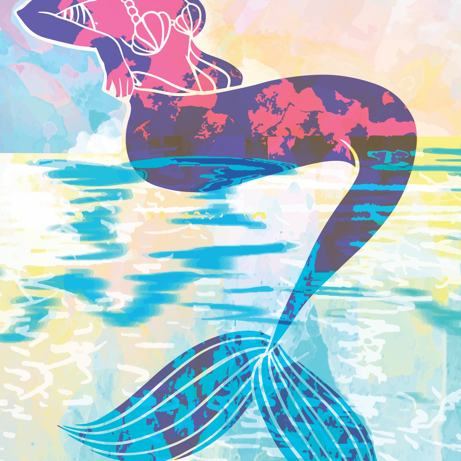 Mermaid Tail Beach Towel/Beach Blanket PCB