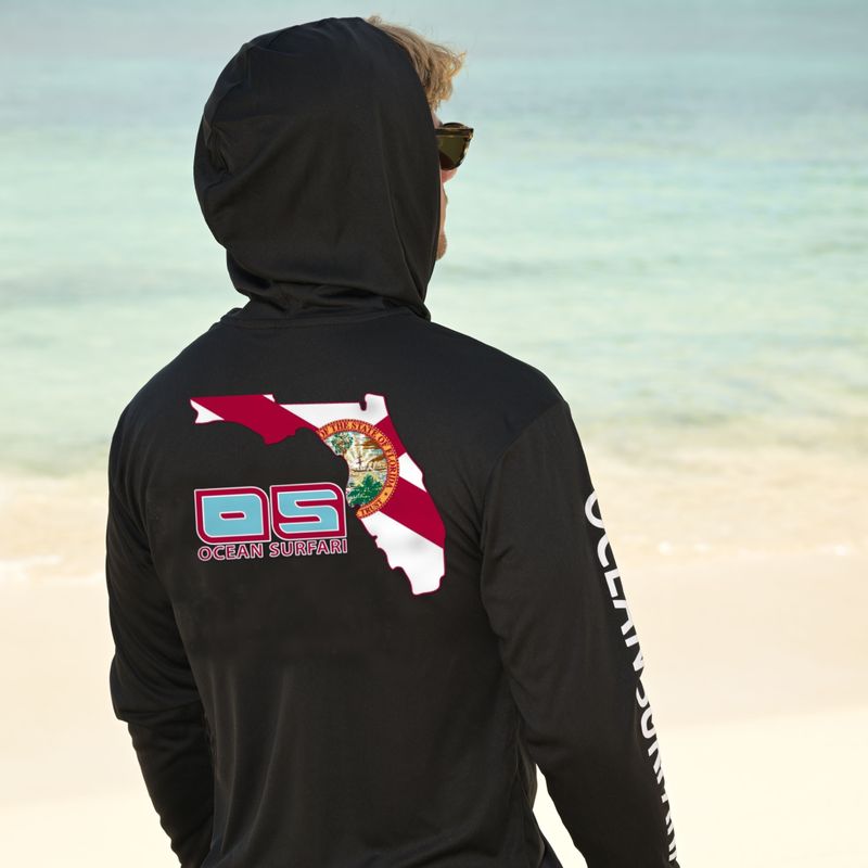 OS PCB SPF 50+ Performance Men's Hoodie FL Flag Black