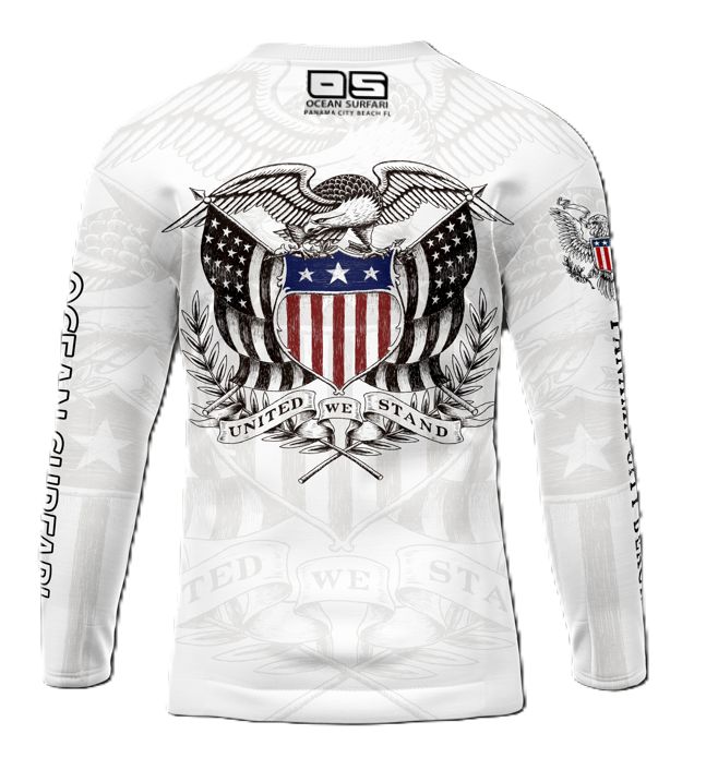OS SPF 50+ Performance Men&#39;s LS PCB Eagle - White