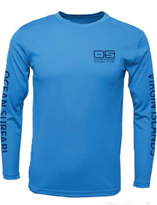 OS USVI SPF 50+ Perf Men&#39;s LS Col Blue