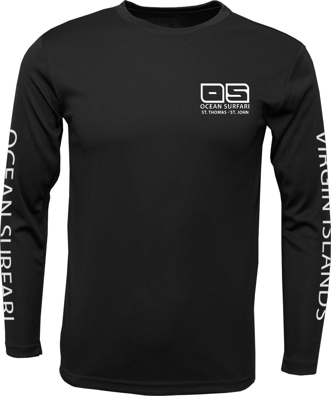 OS USVI SPF 50+ Perf Men&#39;s LS Black