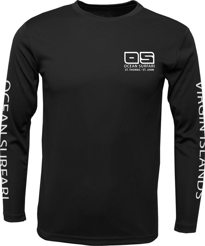 OS USVI SPF 50+ Perf Men&#39;s LS Black