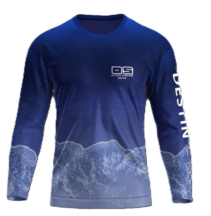 OS SPF 50+ Perf Men&#39;s LS Destin Ocean - Navy