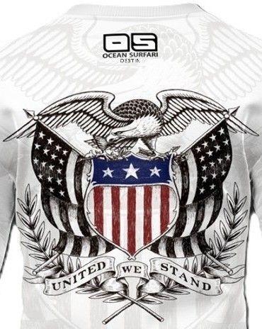 OS SPF 50+ Perf Men&#39;s SS Destin Eagle - White