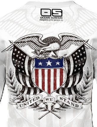 OS SPF 50+ Performance Men&#39;s SS PCB Eagle - White