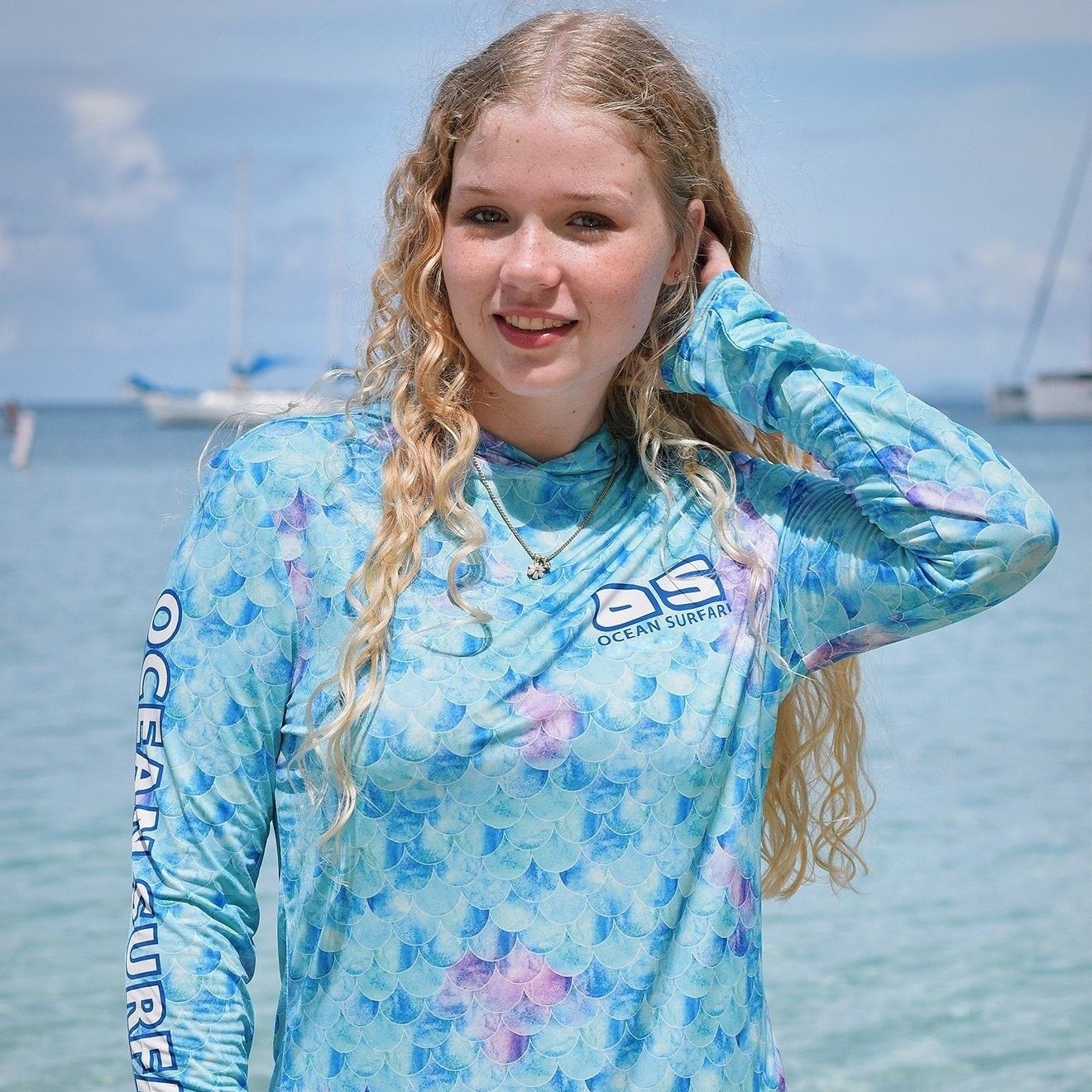 OS SPF 50+ Performance Lad Hoodie PCB Mermaid