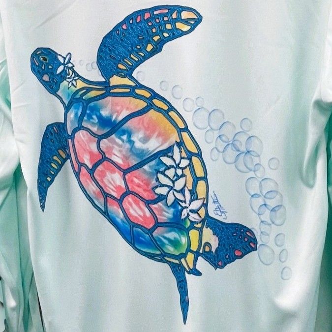 OS SPF 50+ Performance Youth Hoodie Turtle Bliss Seafoam