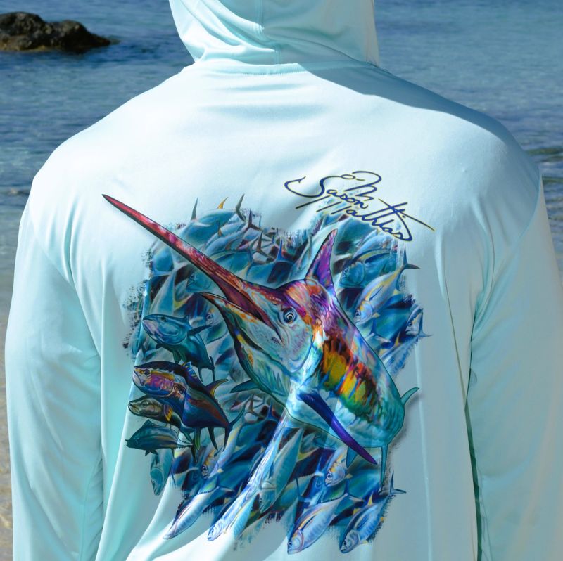 OS SPF 50+ Performance Youth Hoodie Sushi Roll Seafoam