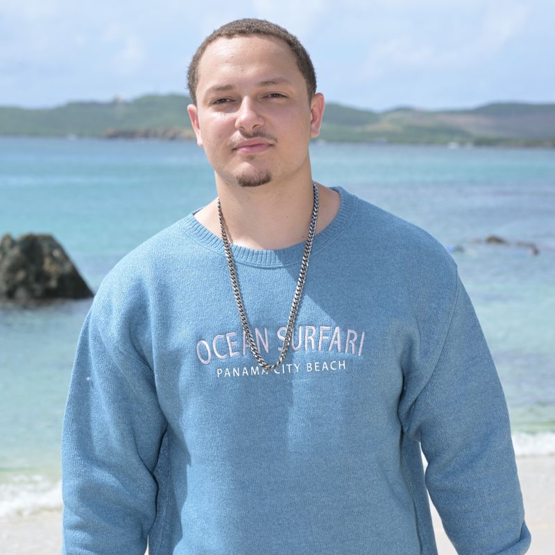 O/S PCB Pull-Over Crew Neck Steel Blue