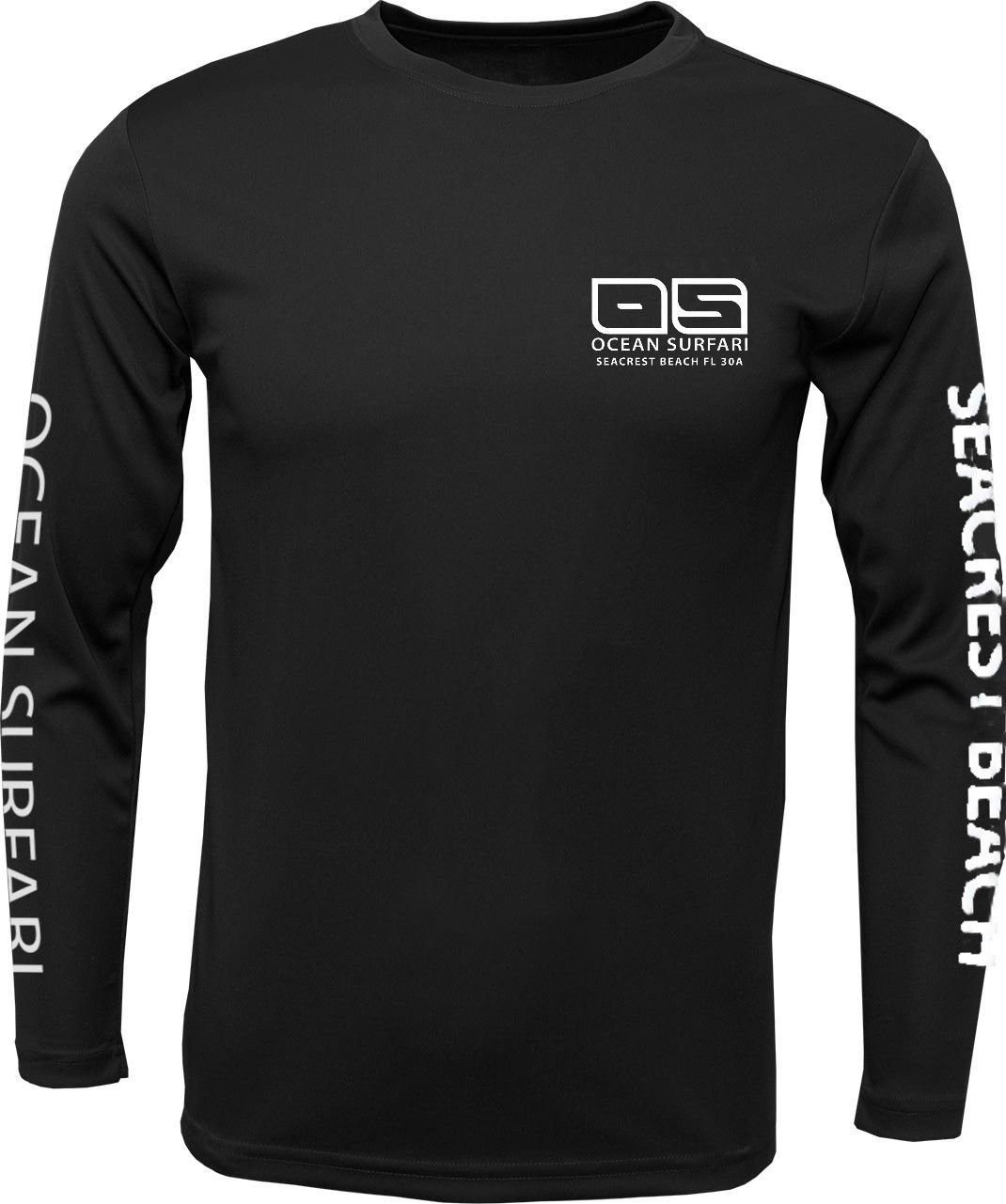 OS SEACREST SPF 50+ Perf Men&#39;s LS Black
