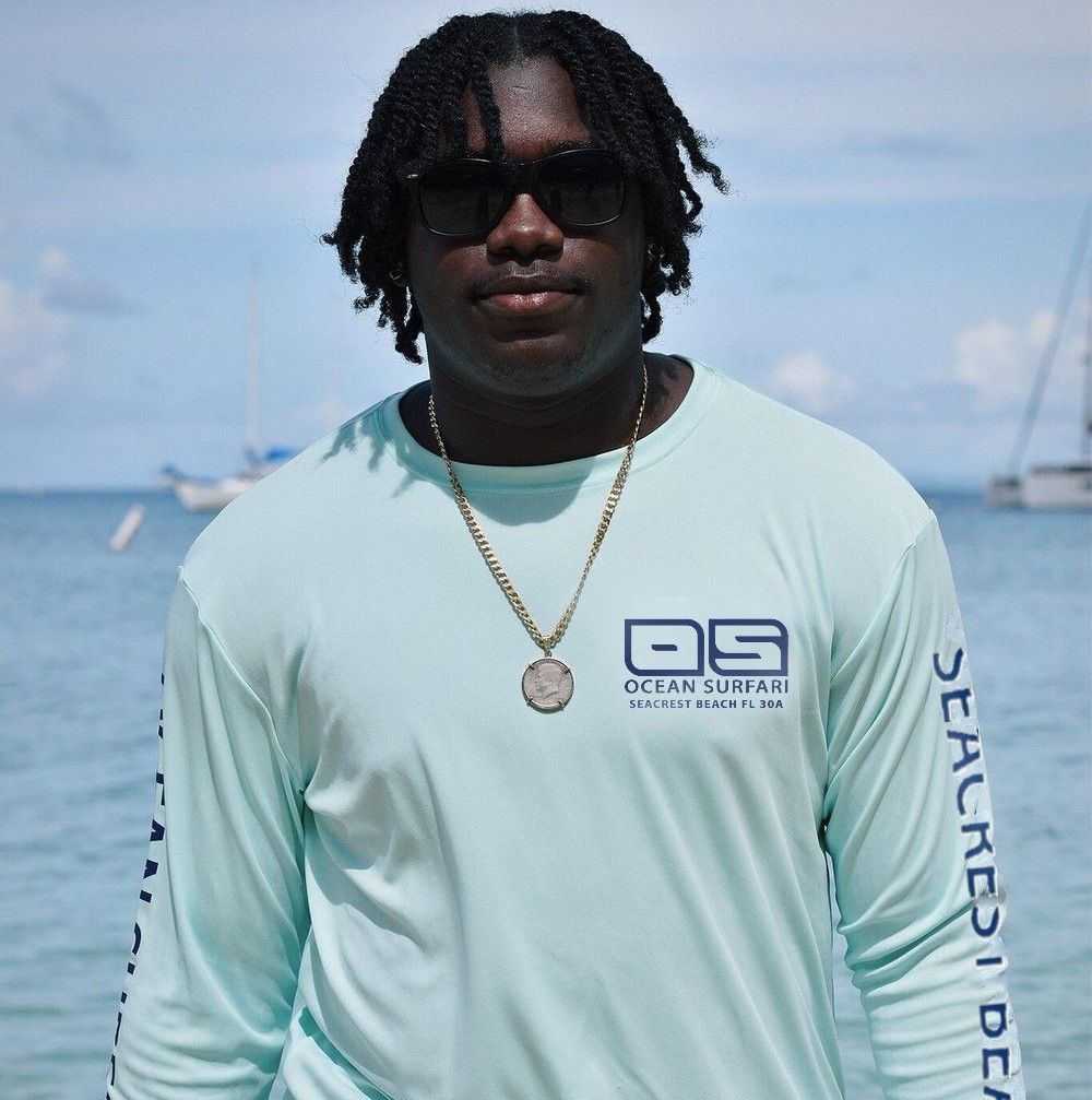 OS SEACREST SPF 50+ Perf Men&#39;s LS Seafoam