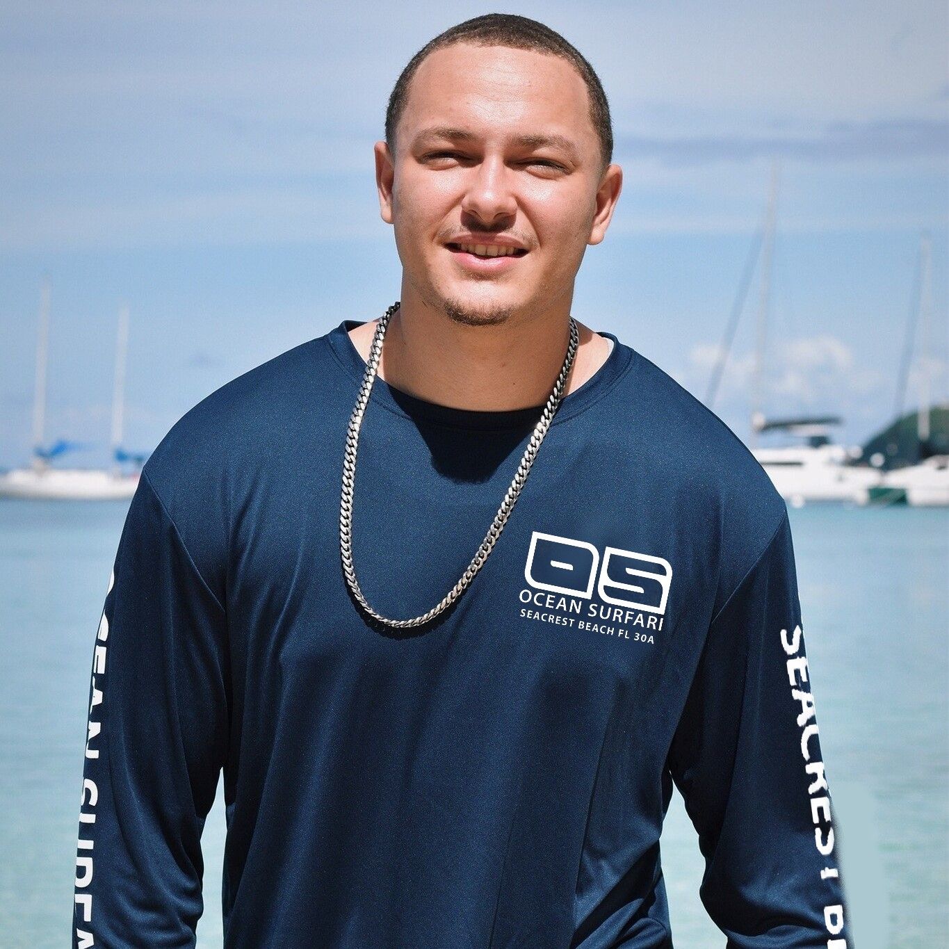 OS SEACREST SPF 50+ Performance Men&#39;s LS Navy