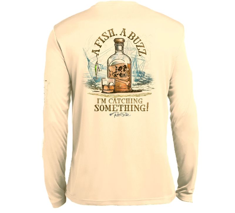 O/S SCB SPF 50+ Perf Men's LS Catch A Buzz Sand