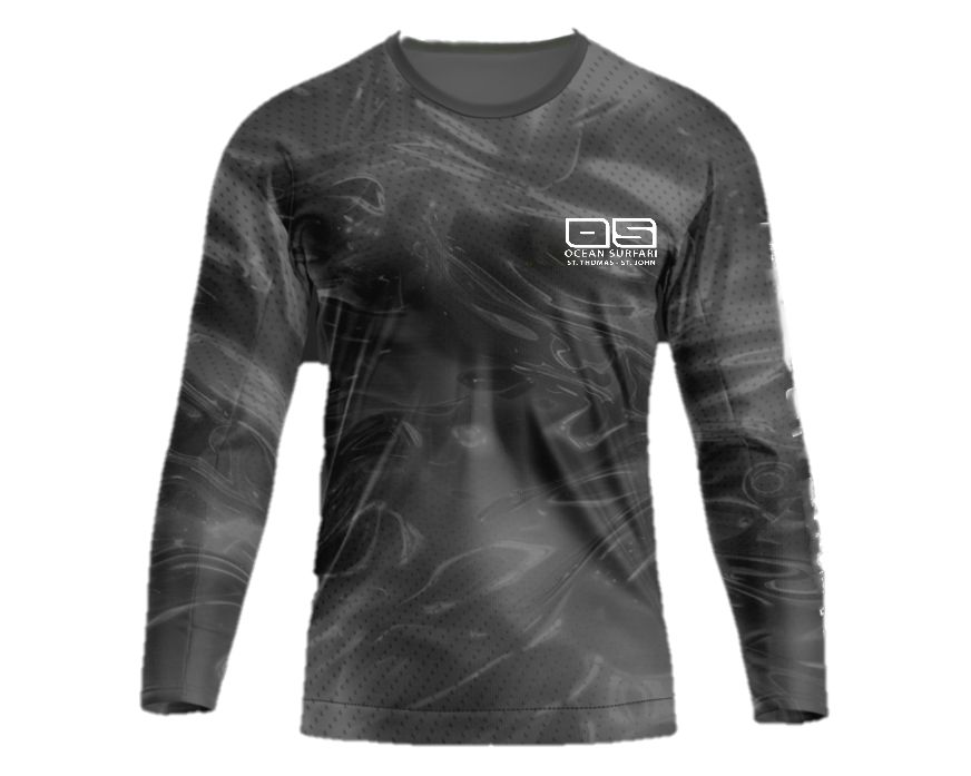 OS SPF 50+ Performance Men&#39;s LS Blk Smoke - Gry/NGrn - SB