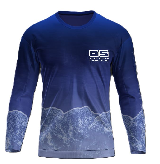 OS SPF 50+ Perf Men's LS USVI Ocean - Navy - SB