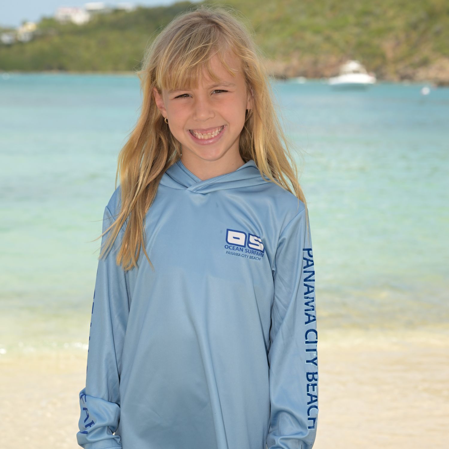 OS SPF 50+ Performance Toddler Hoodie PCB Bimini Blue