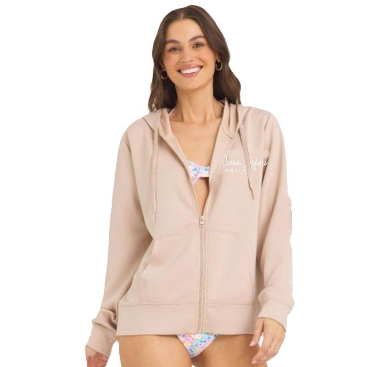 Ladies Seacrest Cloud Fleece Full Zip Nude