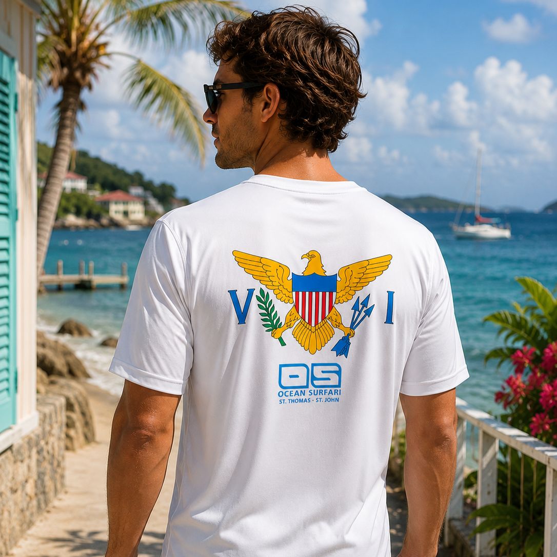OS SPF 50+ Performance Men's SS White VI Flag