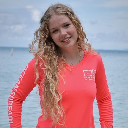 OS USVI SPF 50+ Perf Lad LS Coral