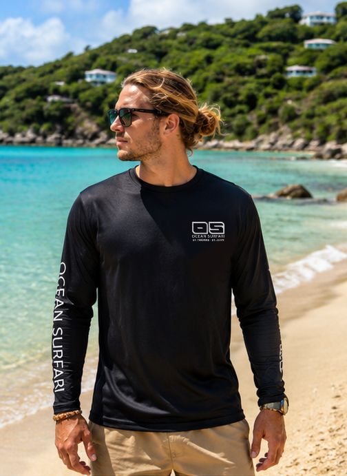 OS USVI SPF 50+ Perf Men's LS Black