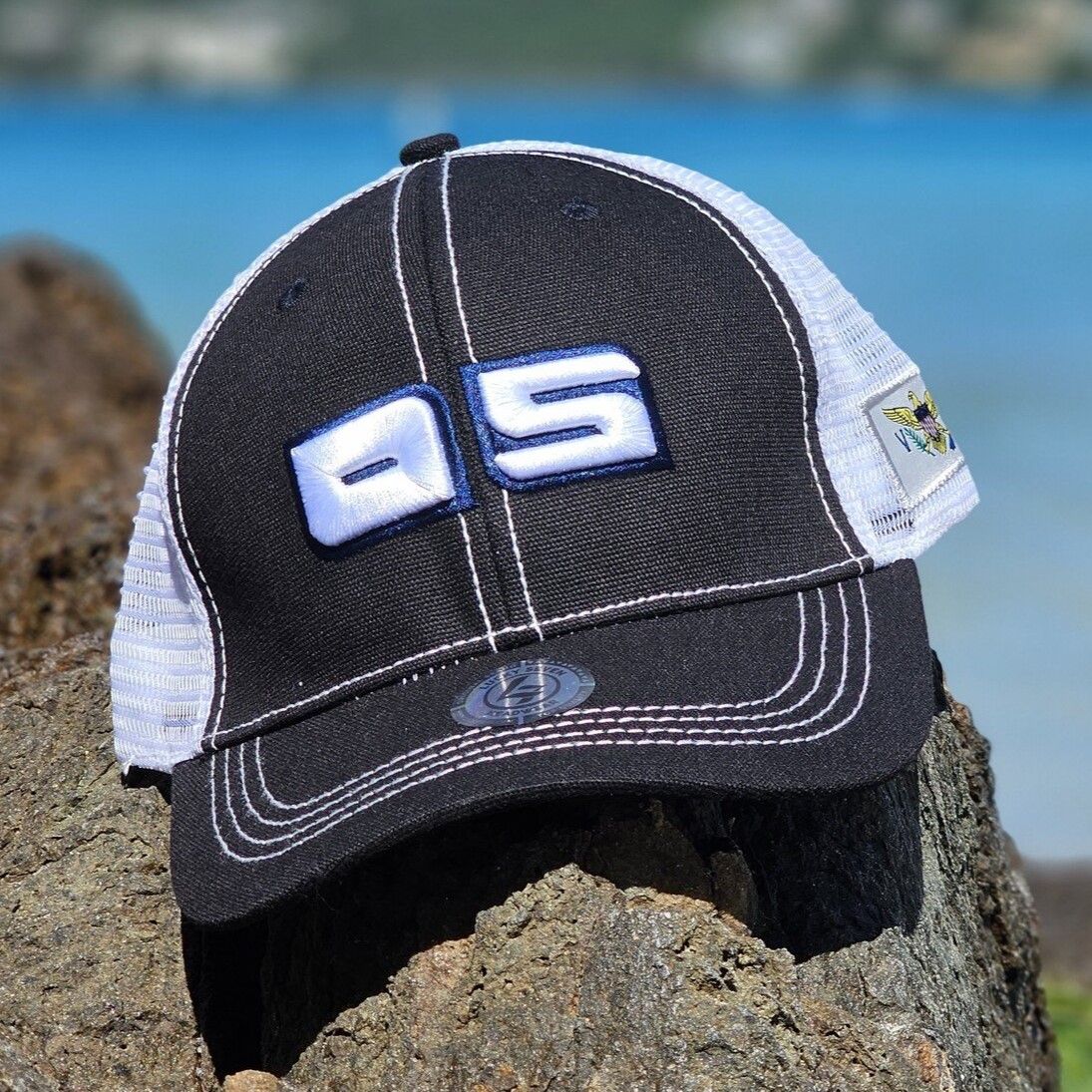 OS USVI L7 Trucker Hat, Color: Black