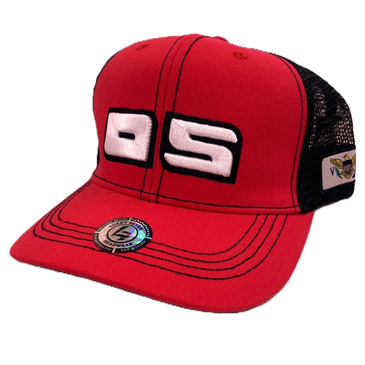 OS USVI L7 Trucker Hat, Color: Red
