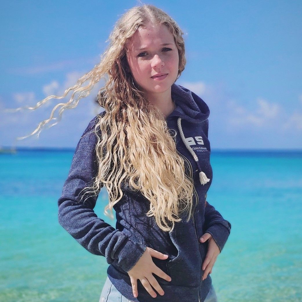 Ladies USVI Burnout Full Zip Hoodie Deep Navy