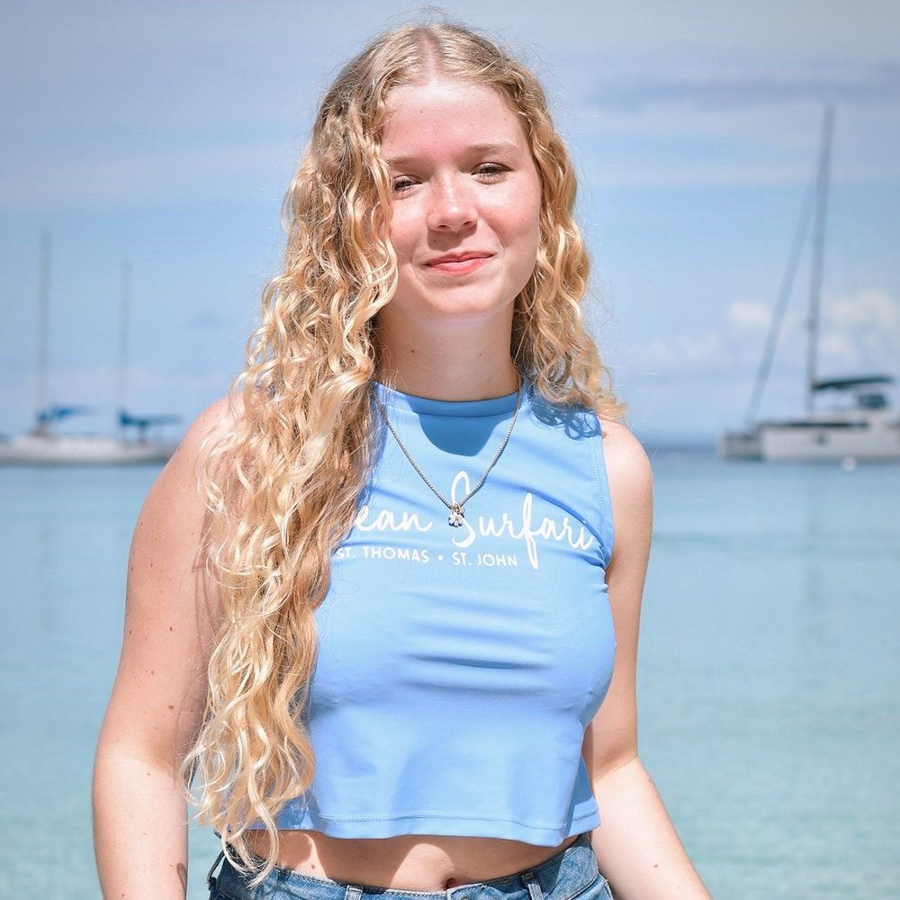 Lad USVI Crop Performance Tee Periwinkle