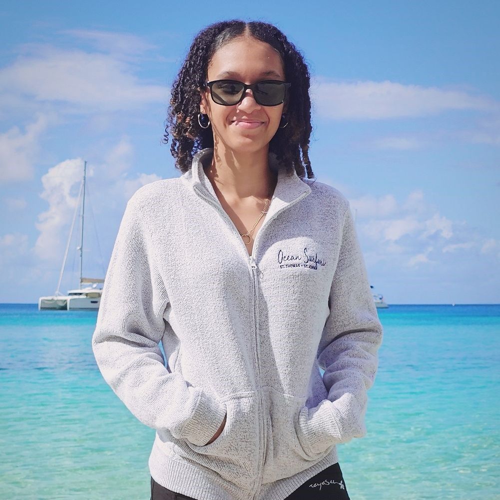 O/S USVI F/Z Fleece Salt and Pepper
