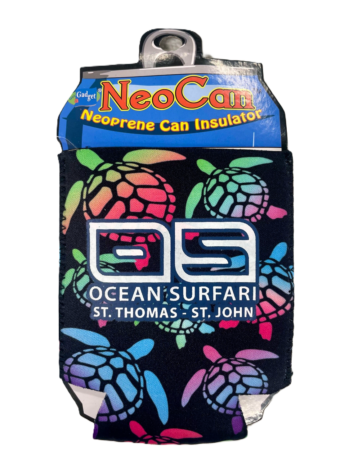 O/S  USVI Can Koozie, Color: BLKN Turtle