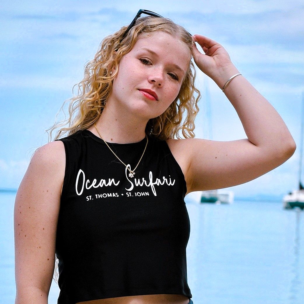 Lad USVI Crop Performance Tee Black