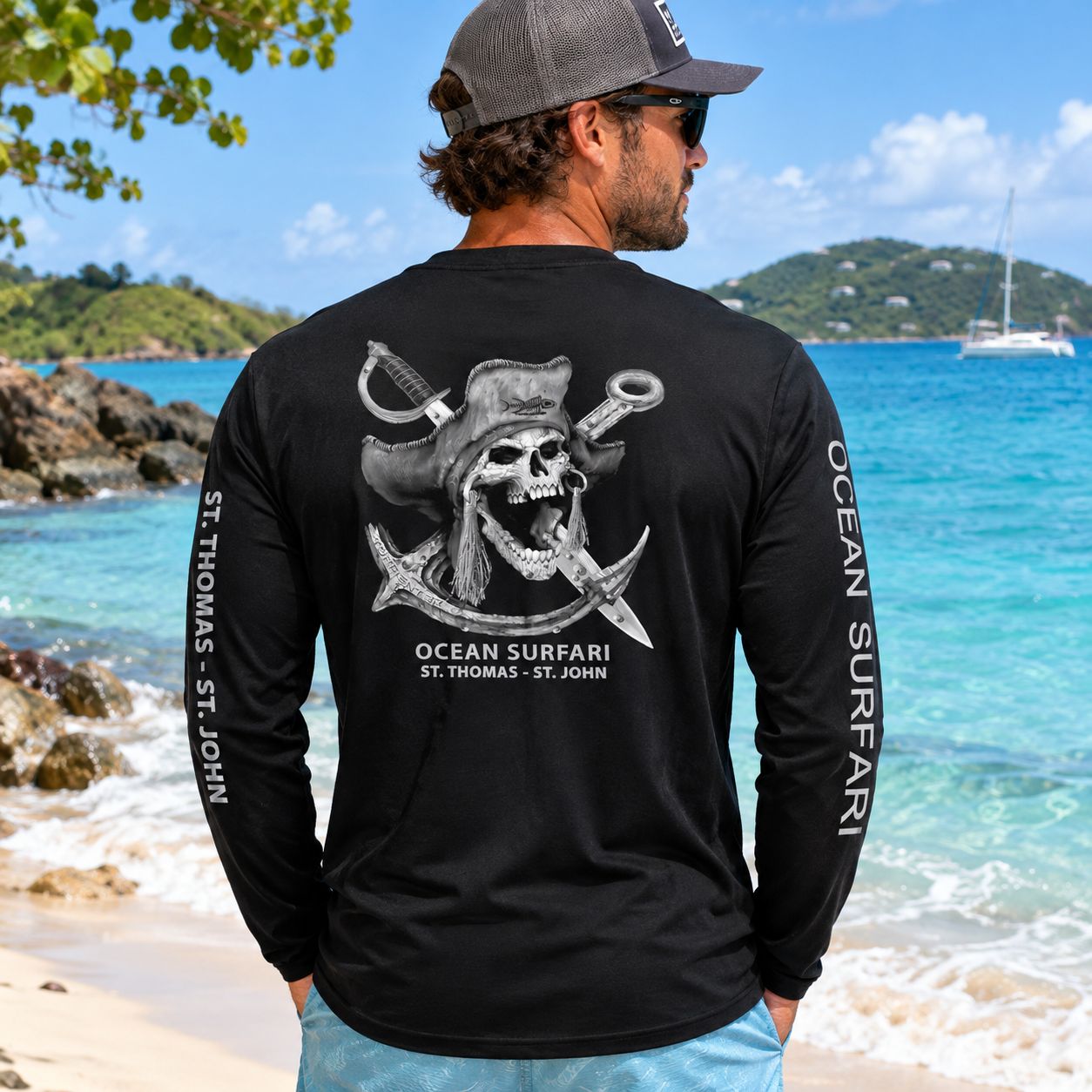 OS USVI SPF 50+ Perf Men's LS Barnacle Bill