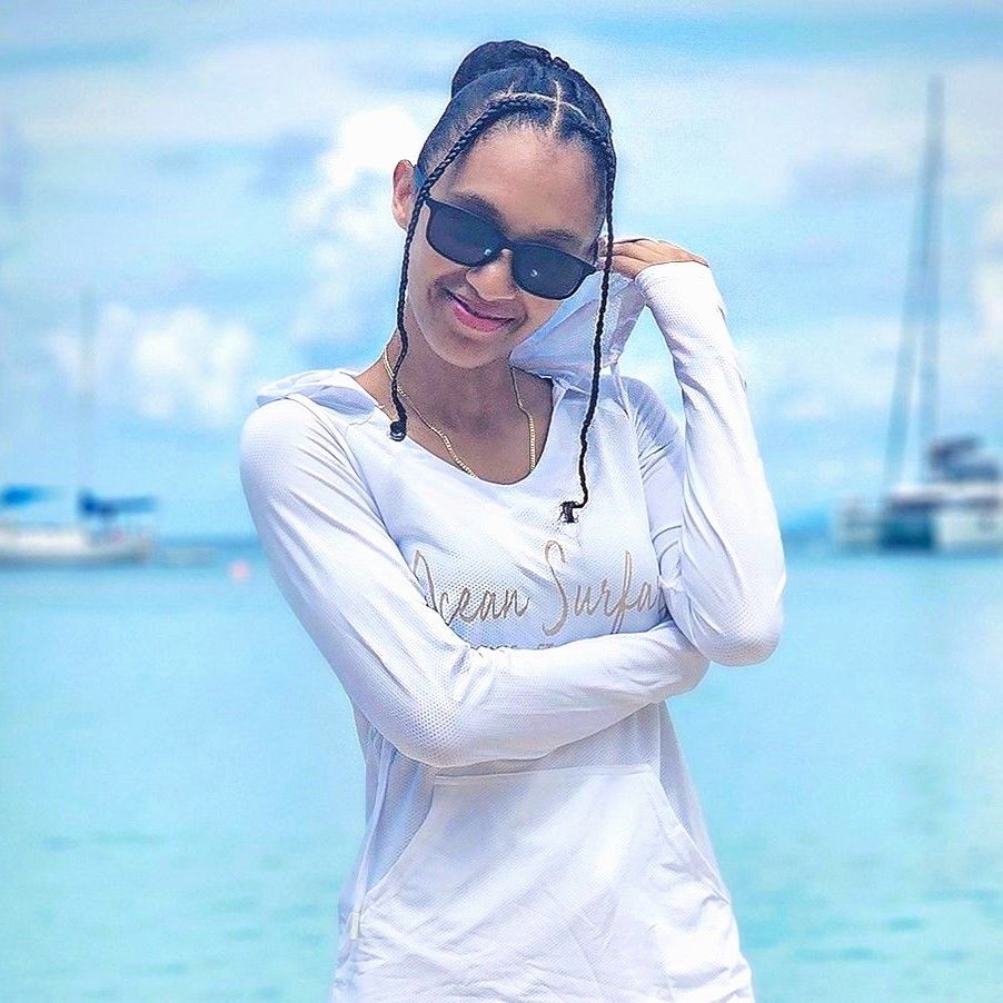 OS USVI Women's Mesh Hoodie Dress - White