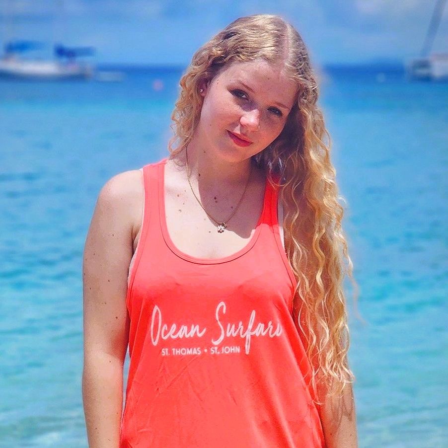 OS USVI Racerback Tee Cover Up - Neon Coral