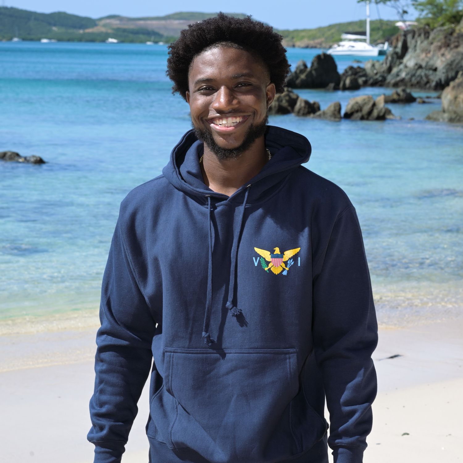 Men's VI Flag  P/O Hoodie Unisex Navy