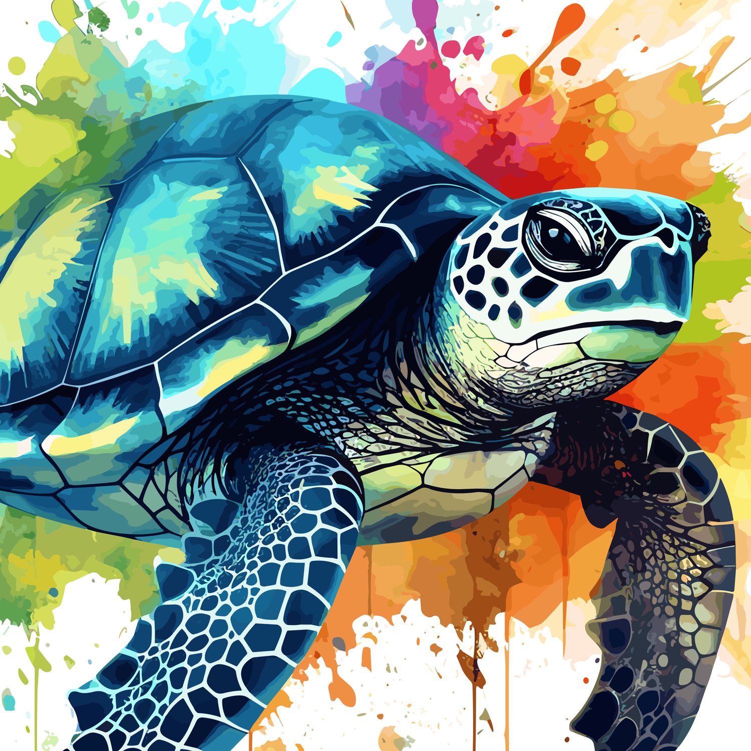Watercolor Turtle Towel/Beach Blanket - USVI
