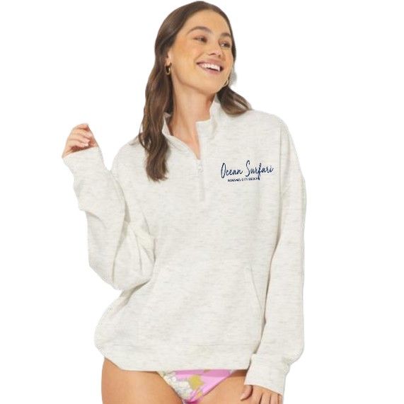 Ladies PCB Cloud Fleece 1/4 Zip Icy Heather