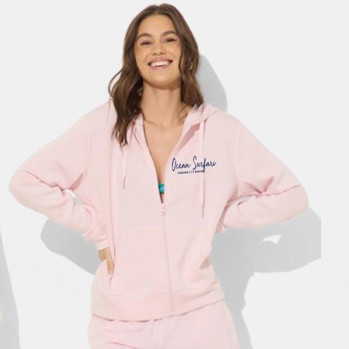 Ladies PCB Cloud Fleece FZ Hibiscus Pink