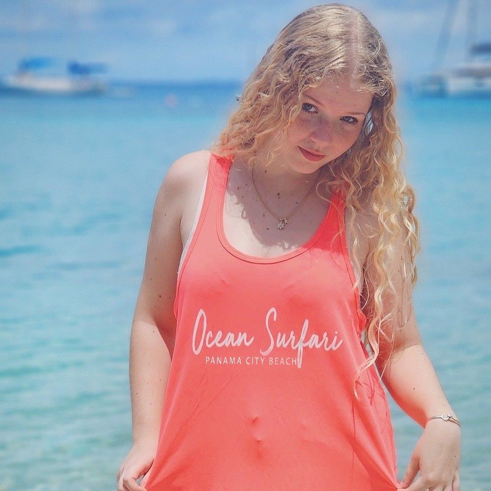 OS PCB Racerback Tee Cover Up - Neon Coral