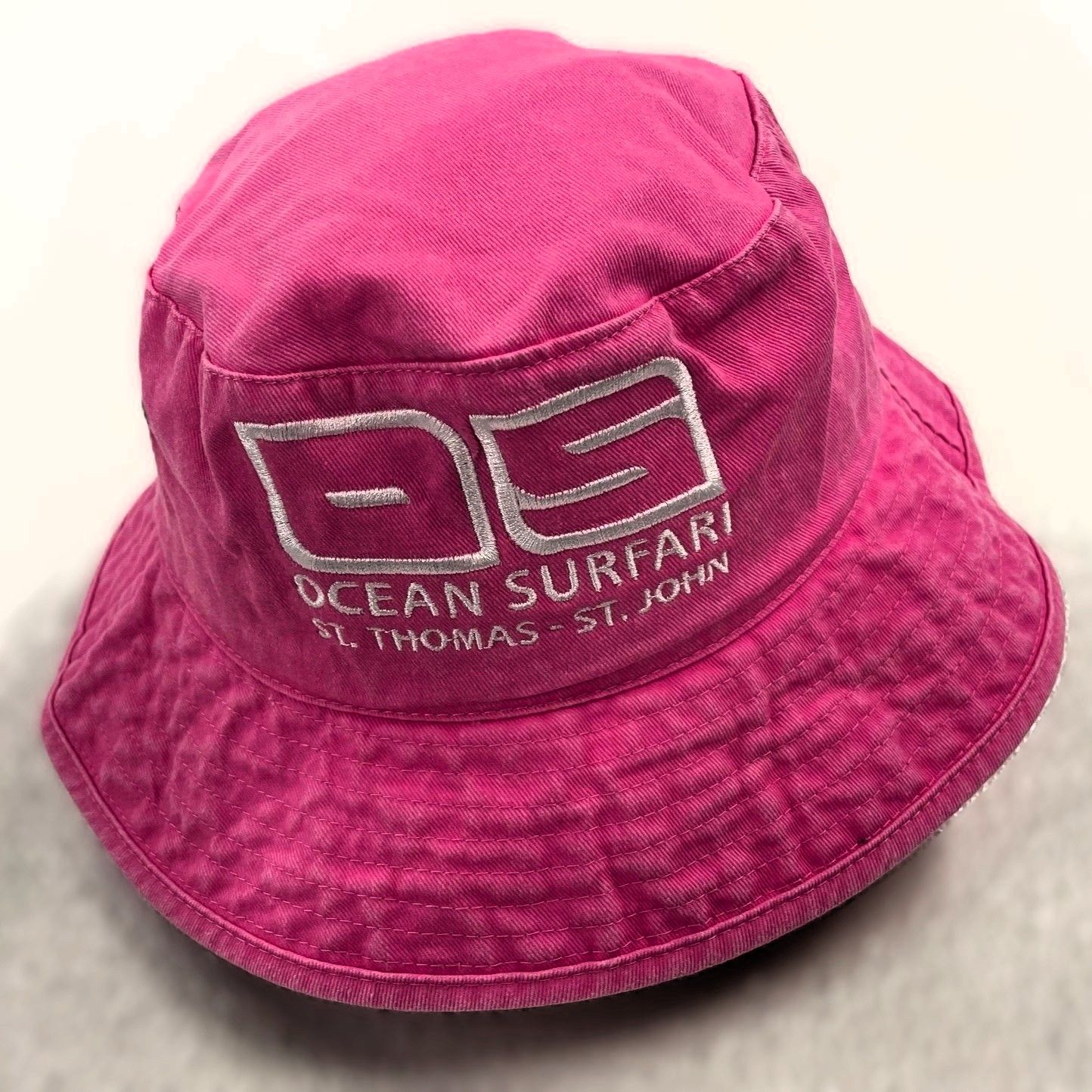 O/S USVI Garment Dye Bucket Hat, Color: Fuchsia